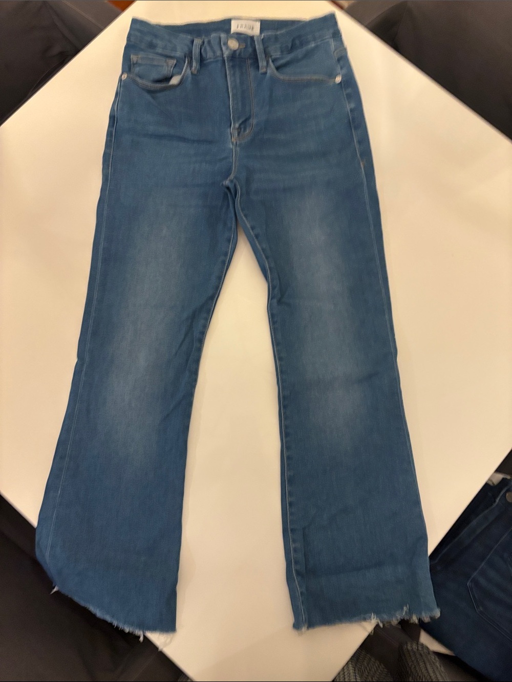 Frame Denim Women's Mid-Rise Blue Wide-Leg Jeans